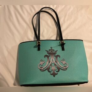 Elegant Black and Teal Tote Bag